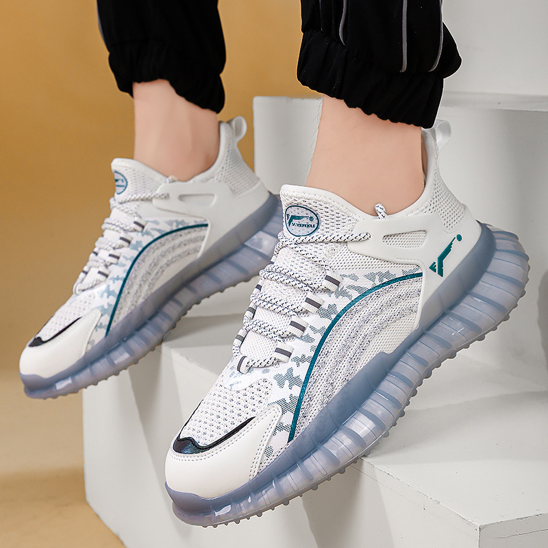 New Glow In The Dark Casual Fashion Men S Sneakers Lightweight Popcorn Trendy Breathable Flying Woven Sports Running_voghion.com