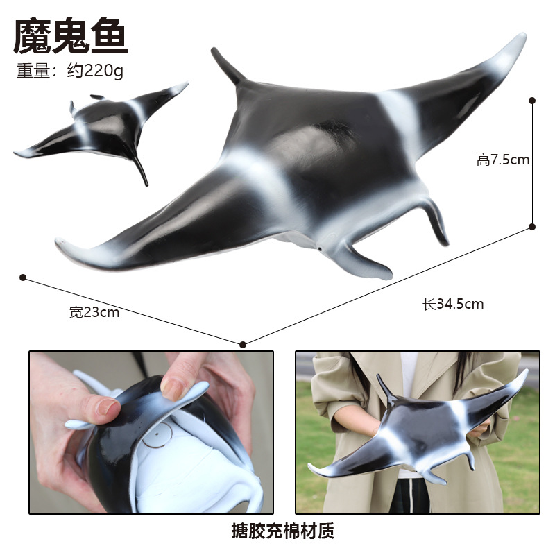 Dolphin, animales marinos, grandes juguetes de tiburón, juguetes de goma suave de simulación, juguetes para niños, modelos de ballenas del mundo submarino al por mayor