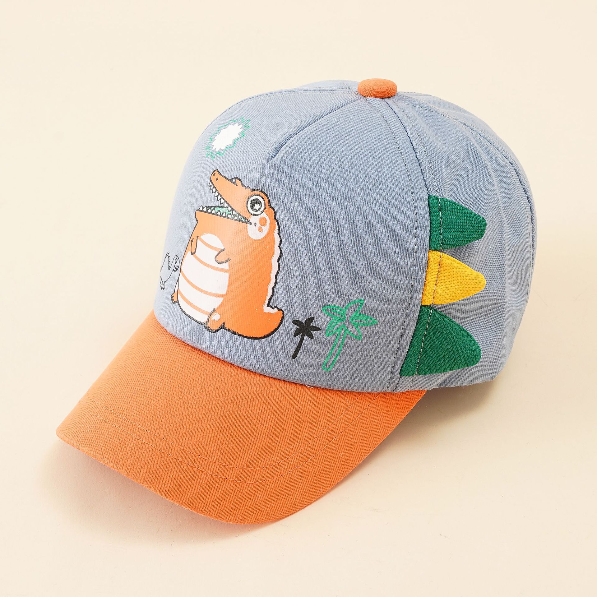 Sombrero DE LOS NIÑOS impreso dibujos animados pequeño dinosaurio gorra de béisbol para hombres y mujeres lindo sombrero de sol simple moda gorra de pico para primavera y verano
