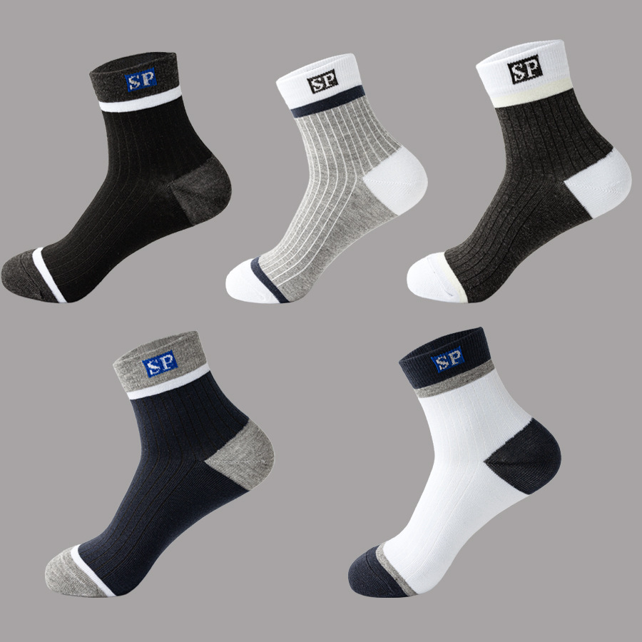 Men's Sp Mid-Calf Socks, Men's Basketball Socks, Autumn and Winter Cotton Non-Slip, Anti-Odor, Sweat-Absorbent Mid-Calf Socks, Men's Sports Trendy Socks