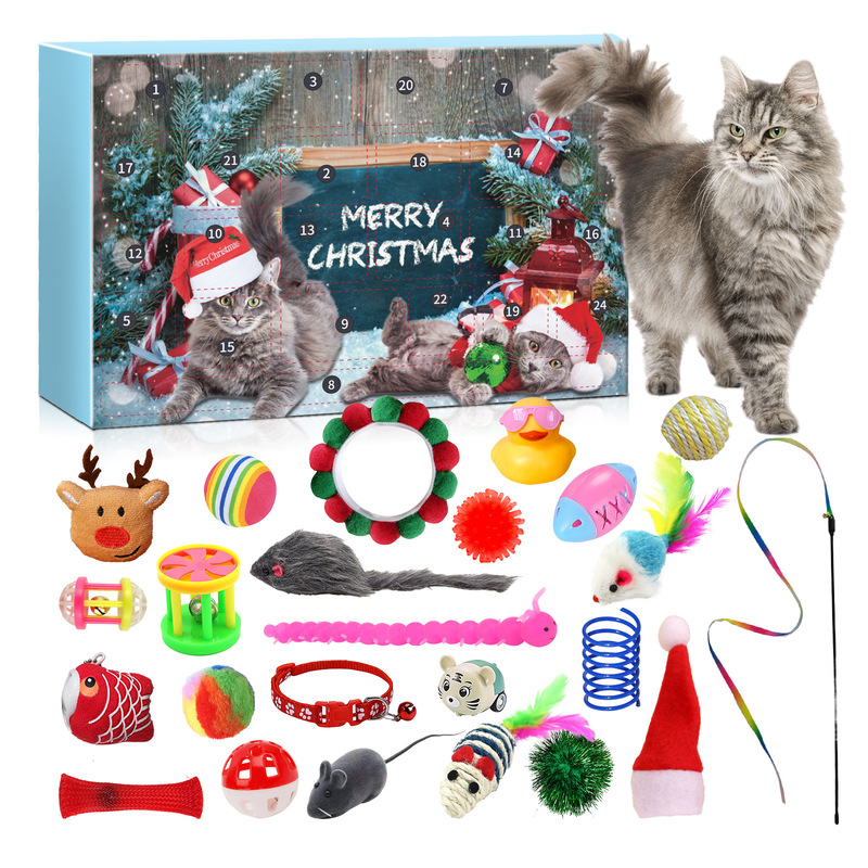 クロスボーダー専用2024Cat Advent Calendarクリスマスカウントダウン猫24格盲箱玩具|undefined