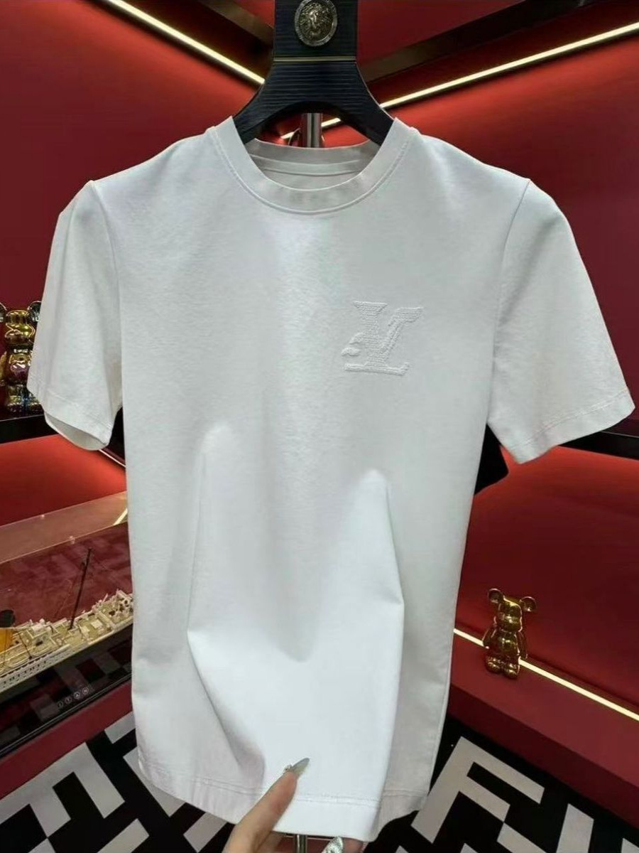 Camiseta Unisex de Algodón con Diseño Bordado Geométrico, Manga Corta | Diseño Transpirable