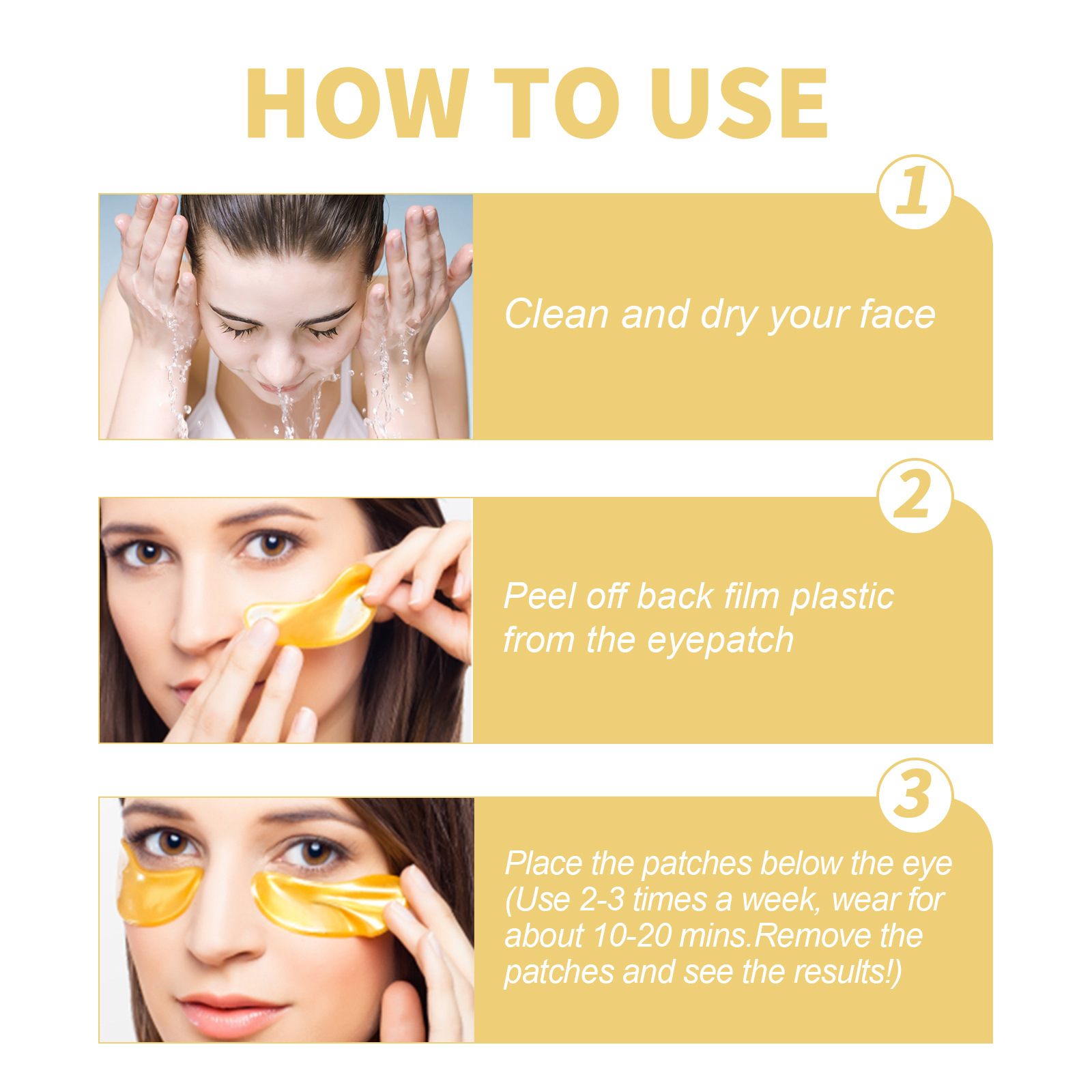 EELHOE Crystal Collagen Eye Mask Firming and Lifting Eye Mask Hydrates and Moisturizes the Skin Around the Eyes and Reduces Fine Lines_voghion.com