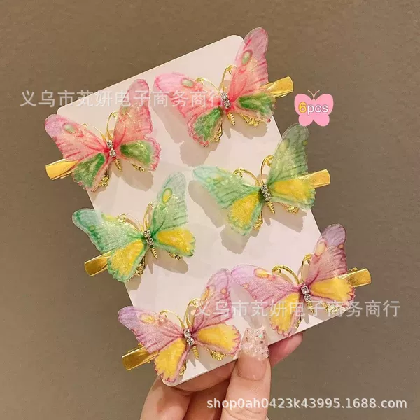 Cross-border new style realistic butterfly hair clips, super cute colorful duckbill clips for girls and babies, side bangs hair accessories wholesale