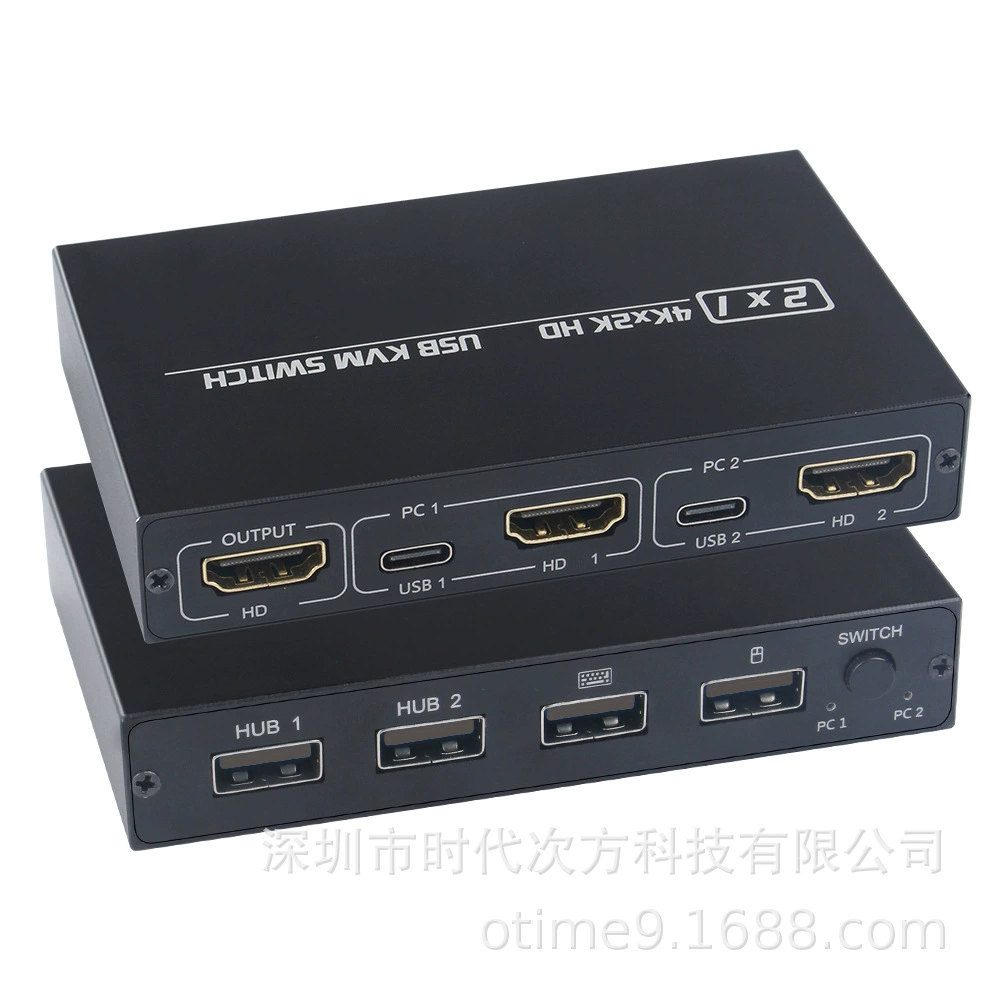 Граница HDMI KVM переключатель двух входов один выход 2 USB клавиатура мышь принтер совместный доступ 4K@30Гц