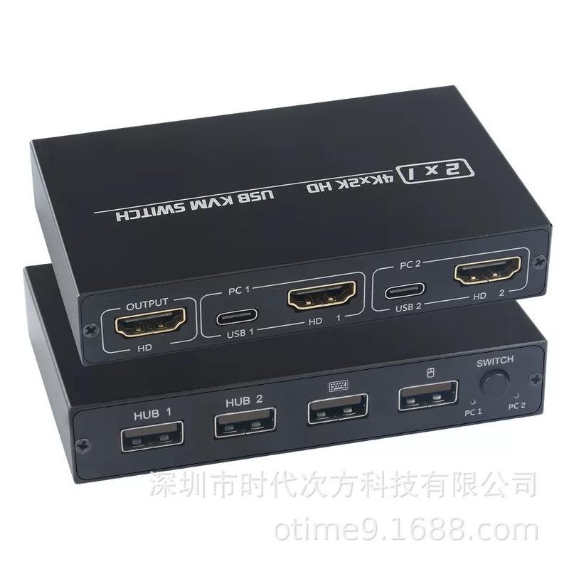 Граница HDMI KVM переключатель двух входов один выход 2 USB клавиатура мышь принтер совместный доступ 4K@30Гц