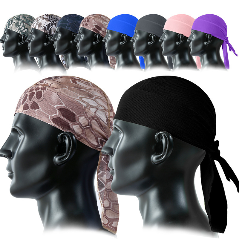Summer Outdoor Lined Sweat-wicking Pirate Turban Men's and Women's Camouflage Quick-drying Cap UV-proof Breathable Riding Turban