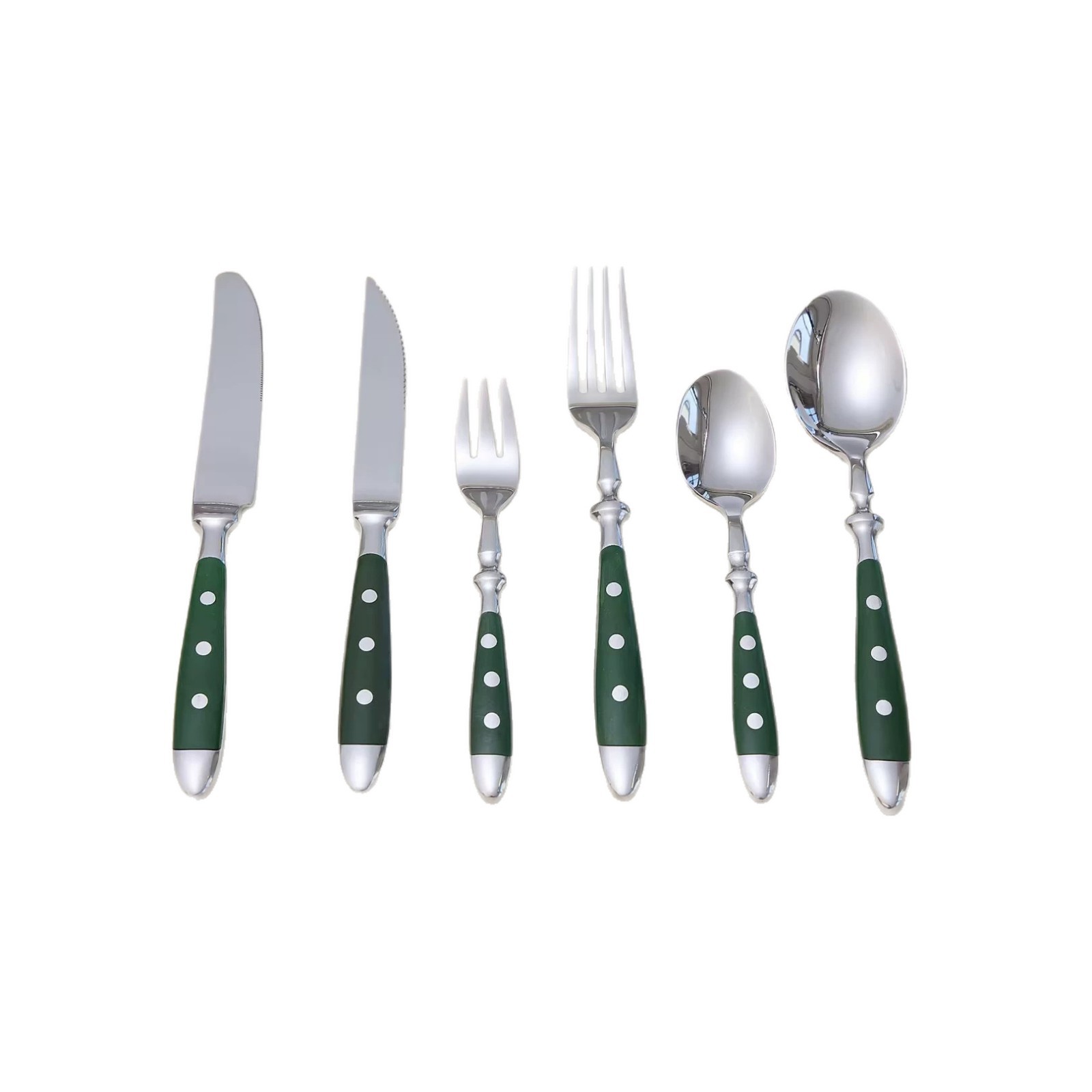 Transfronterizo Amazon 430 set de cubiertos de acero inoxidable hotel restaurante occidental cuchillo de filete retro tenedor cucharas set de tres piezas