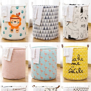 Factory Direct Folding Dirty Clothes Basket Household Fabric Waterproof Laundry Basket Toy Clothes Storage Barrel Large Dirty Clothes Basket