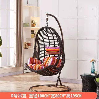 Silla de vid colgante azul balcón doméstico sala de estar patio columpio suelo perezoso ocio sofá silla creativo nido de pájaros cesta colgante