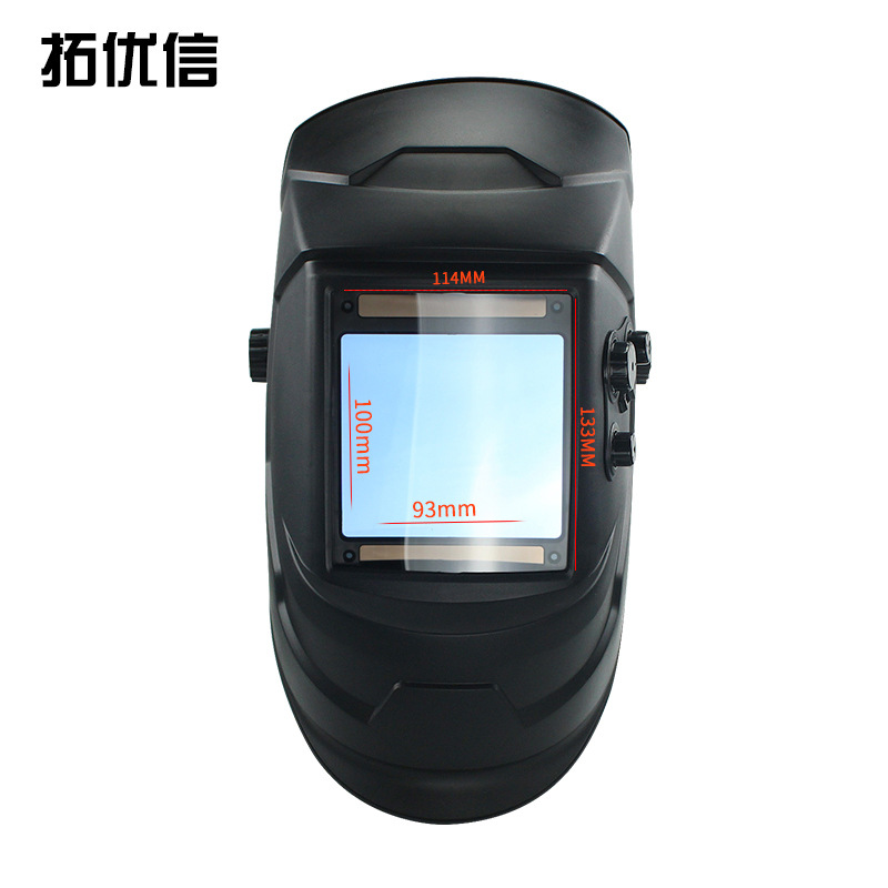 Gran ventana 4 sensores ajuste externo 5-13 solar luz automática cambiante tapa de soldadura pantalla grande máscara casco image 5