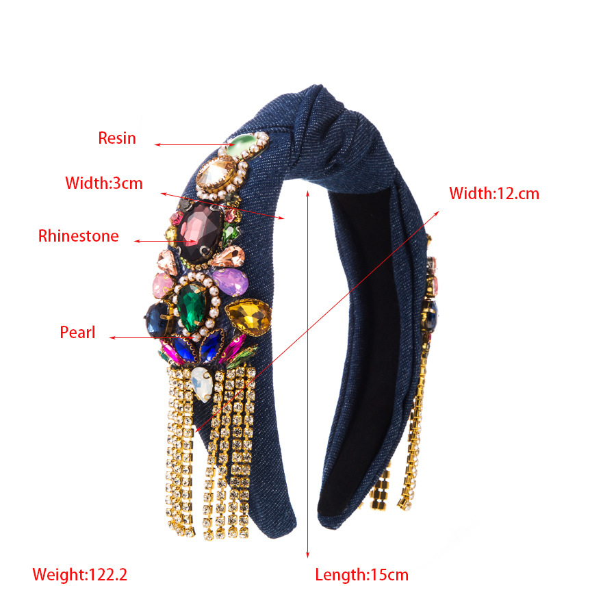 Femmes Glamour Luxueux Géométrique Chiffon Gland Incruster Strass Bande De Cheveux display picture 1