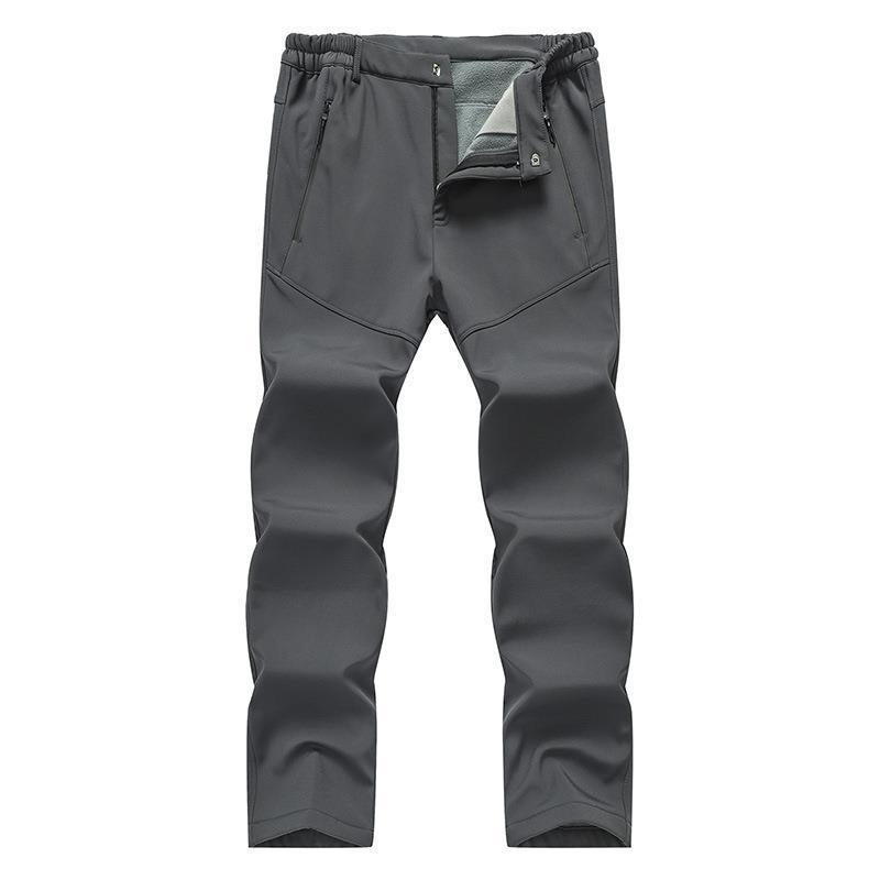Pantalones de combate de otoño e invierno para hombres con forro polar engrosado impermeable a prueba de viento al aire libre pantalones de Montañismo más tamaño soft shell pantalones de lana a prueba de frío