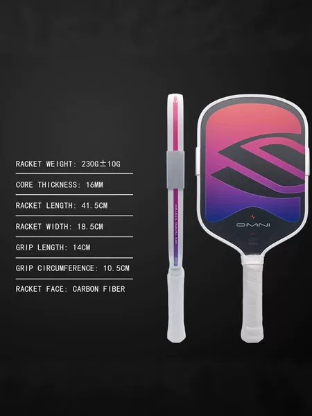 Pickleball Racket Carbon Fiber T700 Matte Surface Heat-Pressed One-Piece Professional Competition-Grade Control Racket