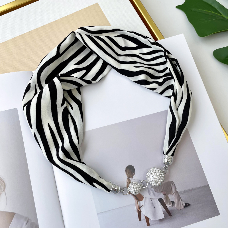 Nueva hebilla magnética bufanda collar cuello decoración perezoso multi-funcional bufanda elegante todo-fósforo correa de muñeca bufanda decorativa banda de pelo