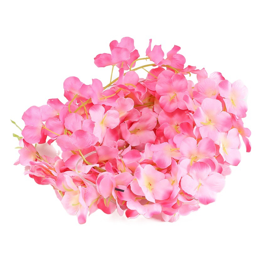 Transfronteriza nueva Hortensia ratán LED lámpara de alambre de cobre Casa Nórdica hoja verde luz decorativa Cadena de luz de color canal de fotos