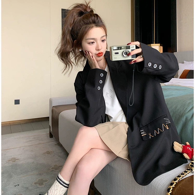 2024 Весна Новый Высокий смысл Плюс Размер Женская одежда пухлая девушка свободный костюм Женская куртка [6002] В наличии расположение