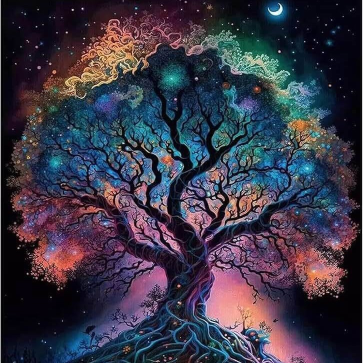 Pequeño libro rojo nuevo lleno de pintura de diamante árbol de vida DIY bordado de diamante pintura decorativa sala de estar fábrica de suministro transfronterizo al por mayor