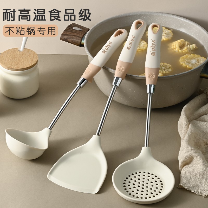 Paleta doméstica combinación de cucharas de cabello cocina set al por mayor cocina de silicona de grado alimenticio cocina resistente a altas temperaturas