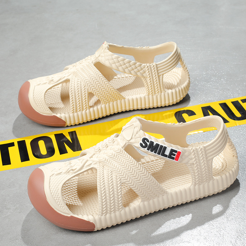 2025 sandalias nuevas transfronterizas para hombre, zapatos con agujeros de paja con suela gruesa, sandalias antideslizantes para deportes de deriva al aire libre