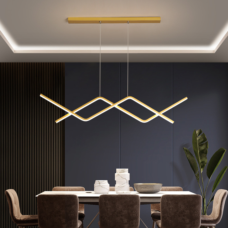 Simple modern strip living room lamp creative personality Nordic dining room bar designer lamps restaurant chandelier