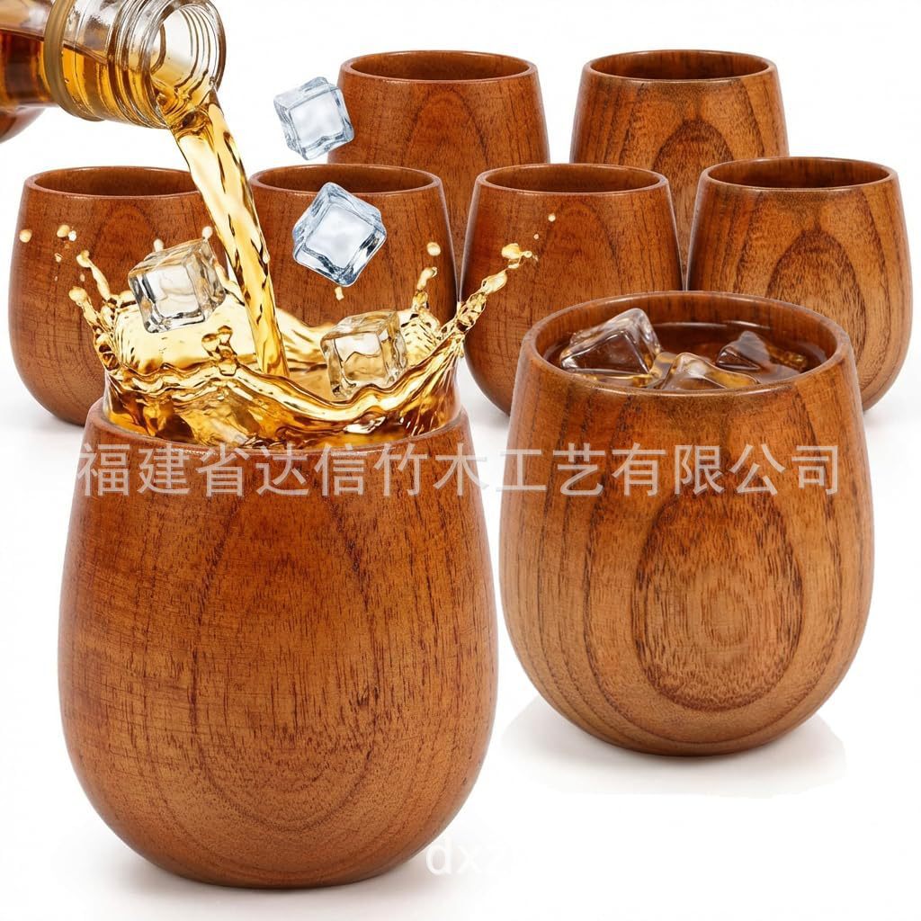 Nordic retro creative jujube wood cup, wooden large belly cup, small wine cup, restaurant tea cup, can be engraved, in stock, solid wood