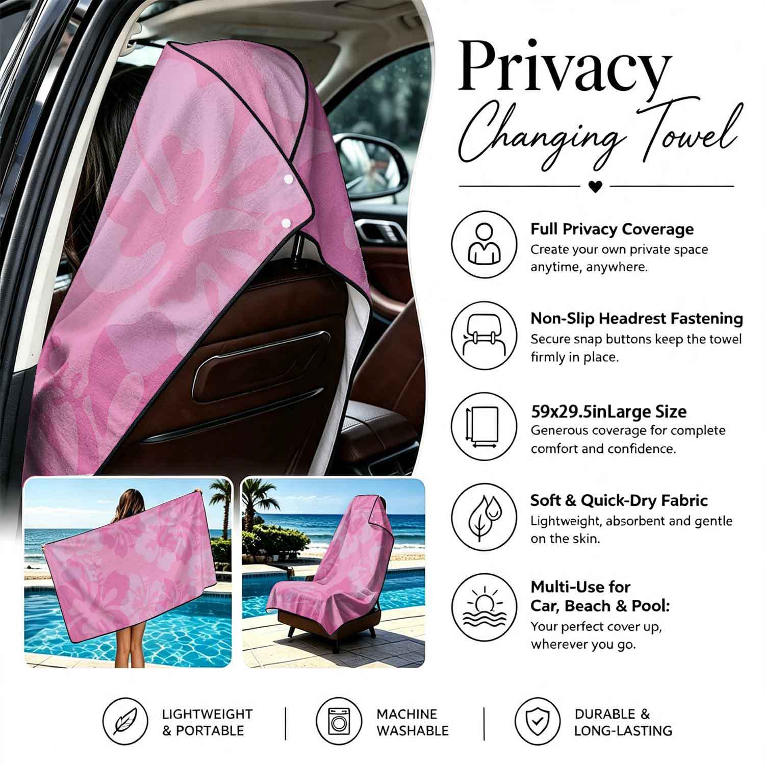 2-piece dual-use car seat cover, ultra-fine fiber, can be used as a beach towel, printed car protective seat cover 13