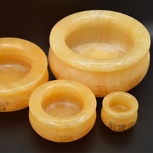 聚宝盆摆件 黄玉元宝摆设玉石摆件家居饰品工艺品