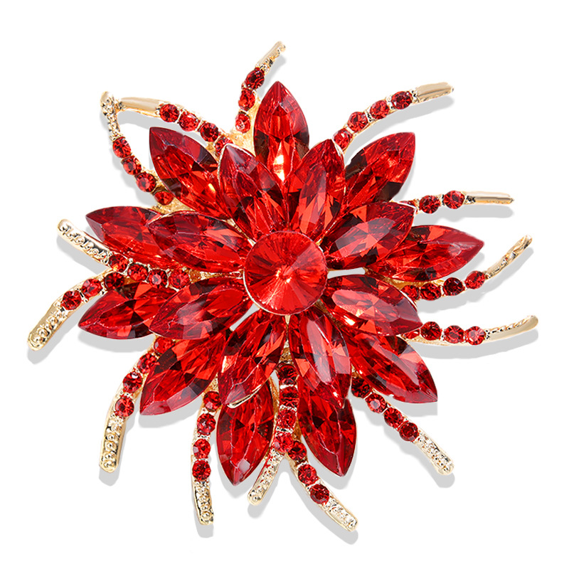 Spilla fiore in cristallo elegante spilla di lusso donna_voghion.com