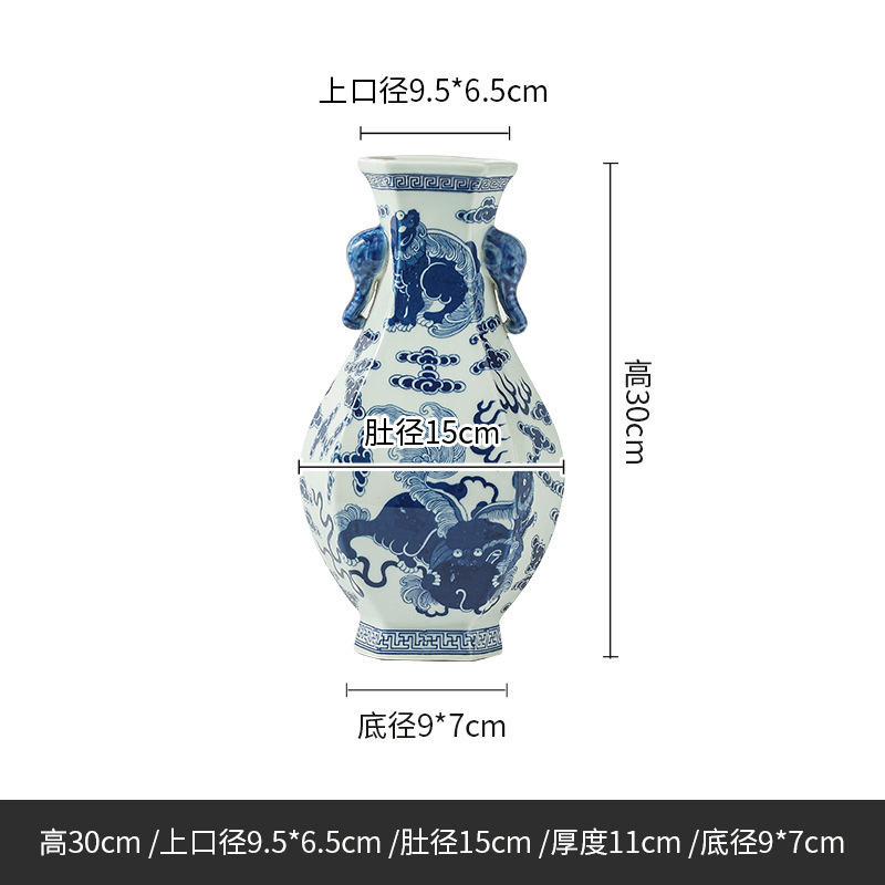 Jingdezhen vasos de cerámica antiguos pintados a mano Bo Gujia ornamento de cerámica vasos Ming y Qing ornamentos de vasos antiguos