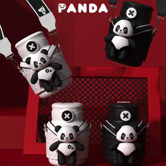 辛八客熊貓保溫杯女士PANDA時尚大水壺高顏值學生可愛316雙飲杯子