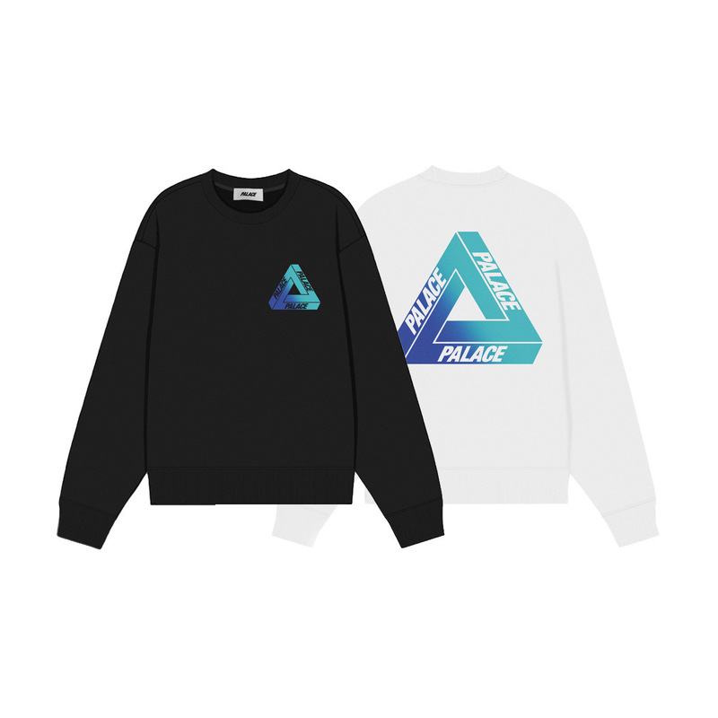 Palace British Street Fashion Brand Gradient Colorful Large Triangle Letter Print Men's and Women's Same Style Round Neck Sweatshirt