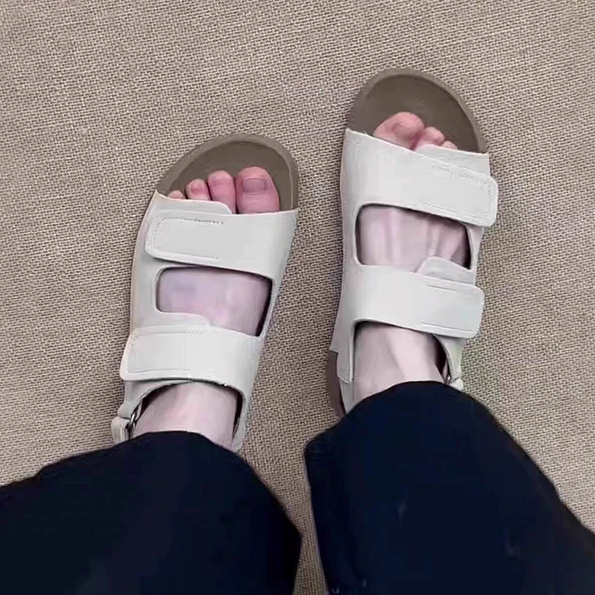 Женские сандалии Birkenstock, летняя обувь 2025 года, новые ретро-сандалии на липучке из пробки, повседневная римская обувь, женская обувь