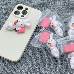 Bulk Goods Sleeping Cartoon Rabbit Cake Decoration Accessories Mobile Phone Case DIY Material Wholesale