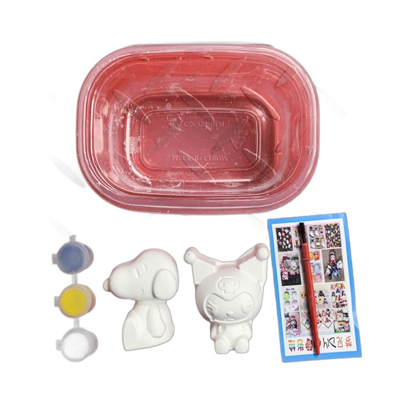 Muñecas de yeso cuadradas para pintar, juguetes de yeso para pintar a mano, graffiti de dibujos animados, juego de muñecas de yeso para colorear