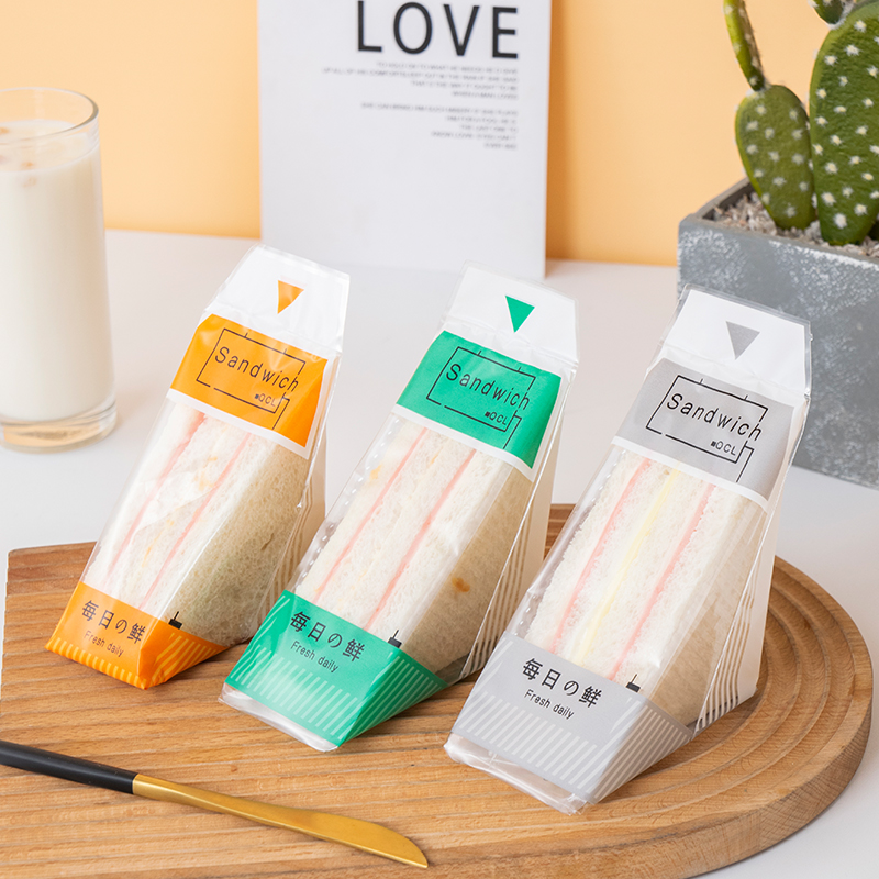 almohadilla de embalaje de sándwich fácil de desgarrar almohadilla transparente desechable para pastel triangular horneado envasado de pan almohadilla de soporte interior