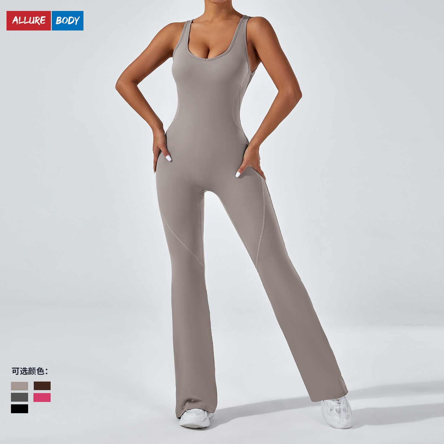 Europa y los Estados Unidos apretados espaldas descubiertas ropa de yoga, ropa deportiva de elevación de caderas, ropa de fitness, piernas anchas, abdomen cerrado, camisa de abdomen