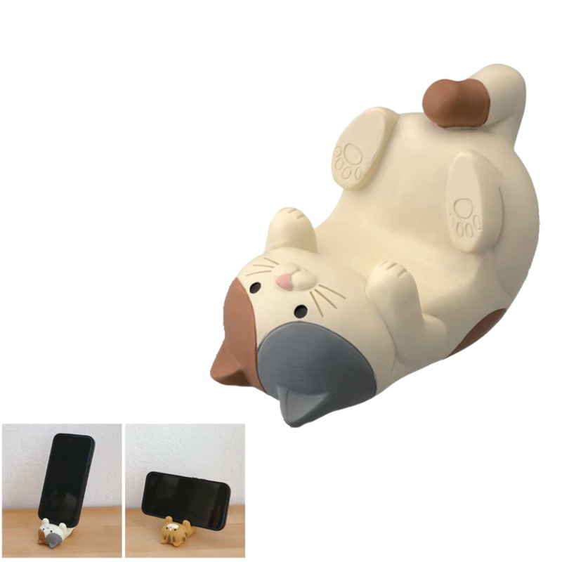 メガネホルダー ZAKKA 食料品イン猫ペンホルダー ペーパークリップ収納瓶 オフィス怠惰な携帯電話ホルダー 横置き装飾品