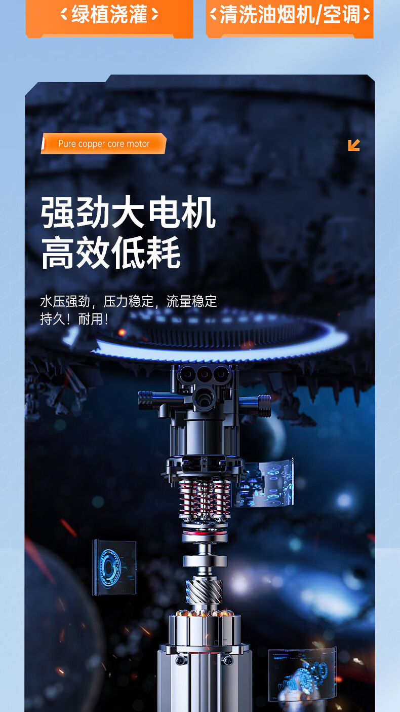 Brushless Car Washing Machine High-Power Wireless Household Portable High-Pressure Water Gun Car Washing Machine Household Lithium Battery Cleaning Artifact