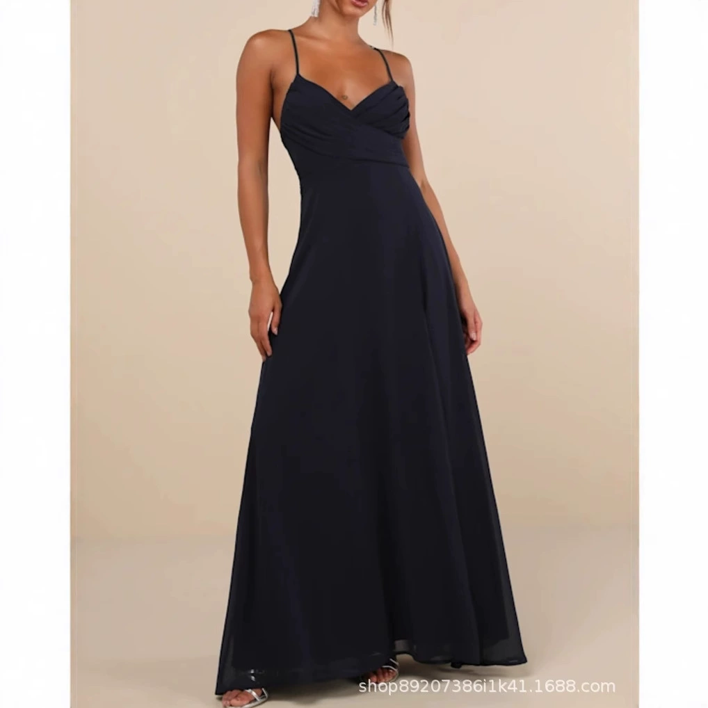 Amazon европейский и американский шифоновый костюм для девочек невесты длинная длинная юбка с тонкими плечами