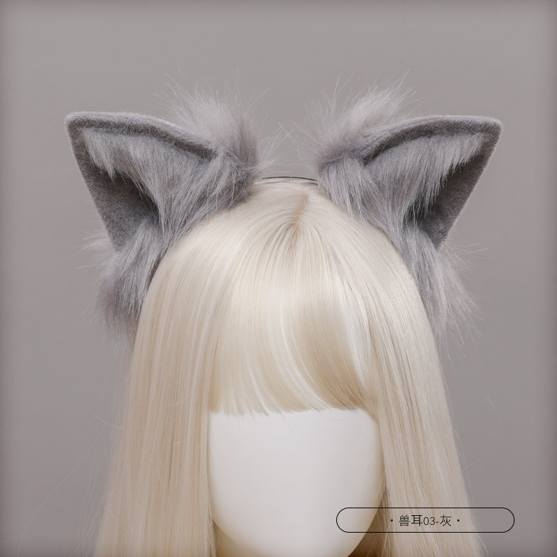 かわいい擬似獣耳漫展パーティーのファッションアクセサリーの女性の日本の髪飾りの猫の耳のカチューシャ|undefined