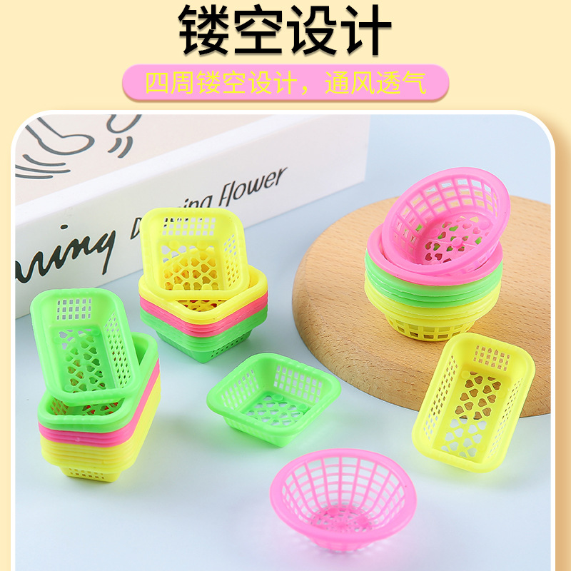 Mini Artificial Food Toy Basket Accessories DIY Basket Mini Miniature Kitchen Vegetable Basket Play House Small Toy Gift