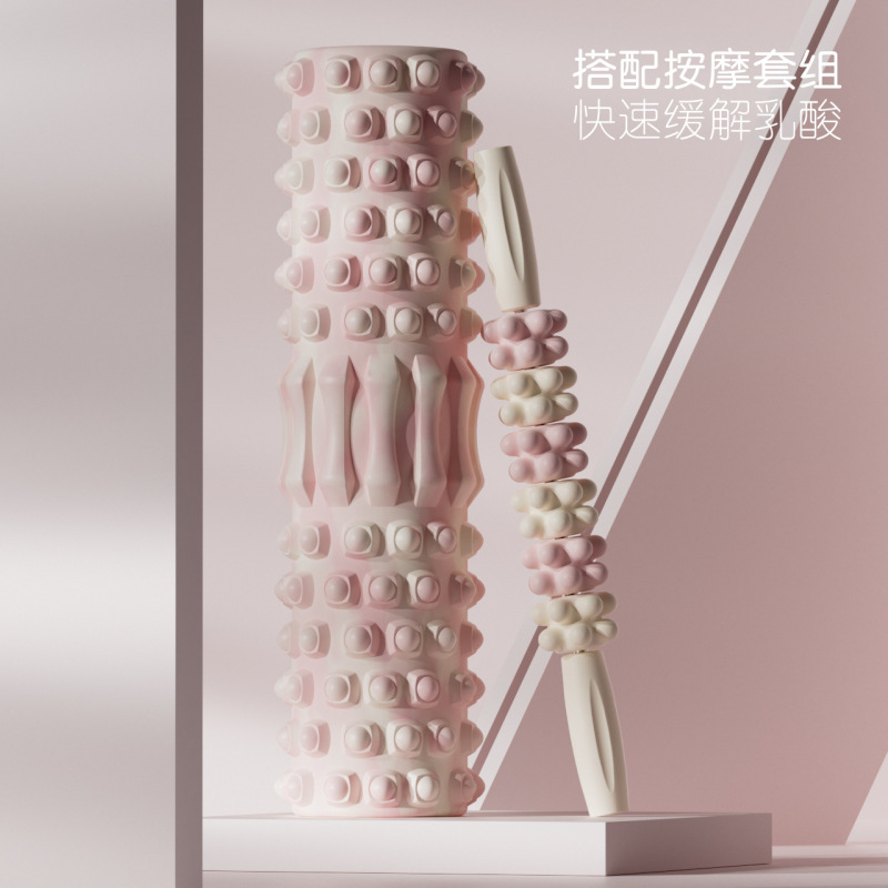 Evaフォーム軸狼牙棒ヨガ柱フィットネス筋肉リラックス筋膜ボールクリップ脚マッサージ器セットフィットネス器|undefined