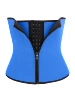 Belt with inner buckle and outer pull, blue