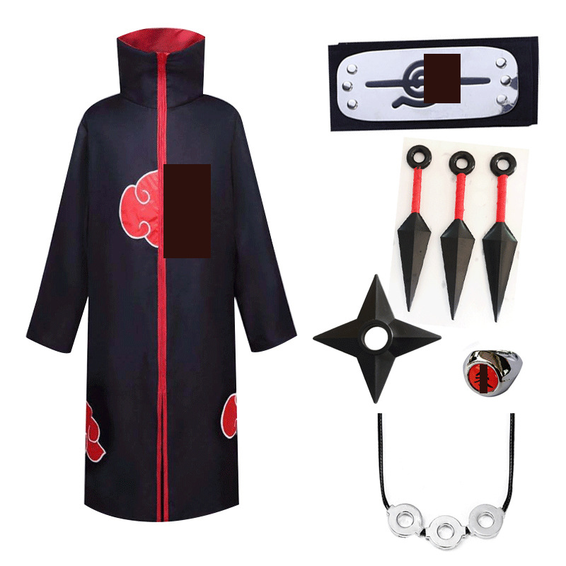 披风+叛忍+朱戒+三环+三支红色小苦无+手里剑