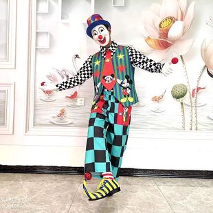 New Clown Costume Adult Performance Costume Masquerade Costume Men and Women Dress up Performance Same Style Funny Suit