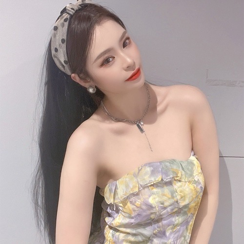 Wig for women, summer hairband integrated long straight hair lace front wig factory lightweight one-piece head covering