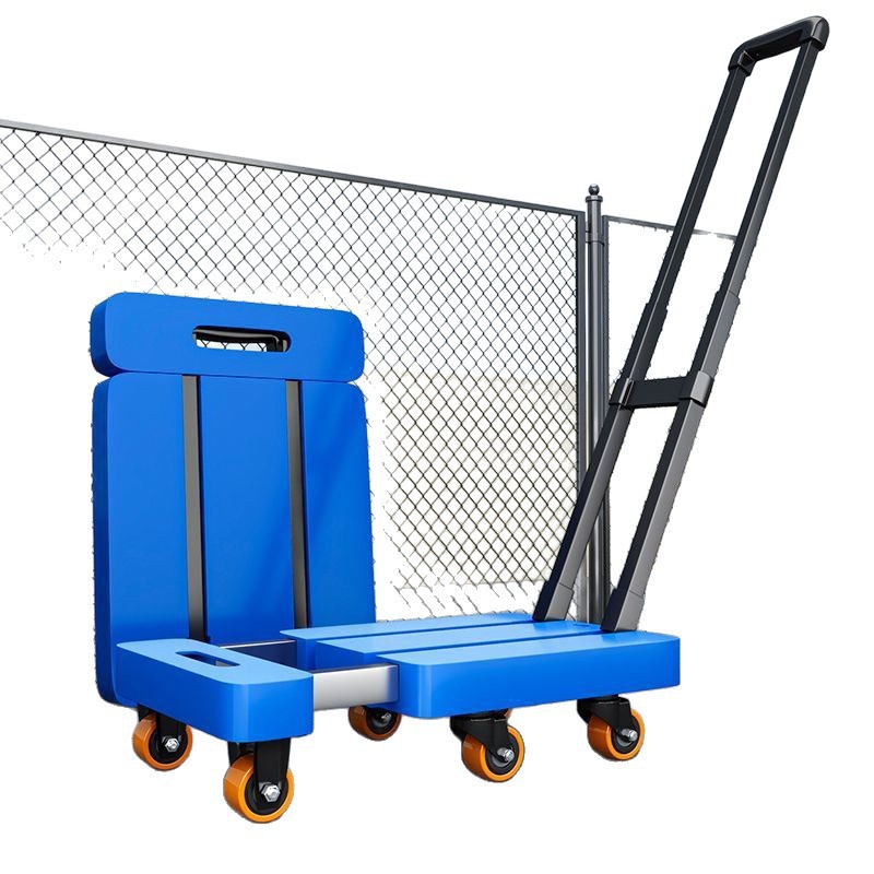 carro plano telescópico plegable de seis ruedas pequeño carro silencioso de transporte de carga pequeño carro de equipaje doméstico
