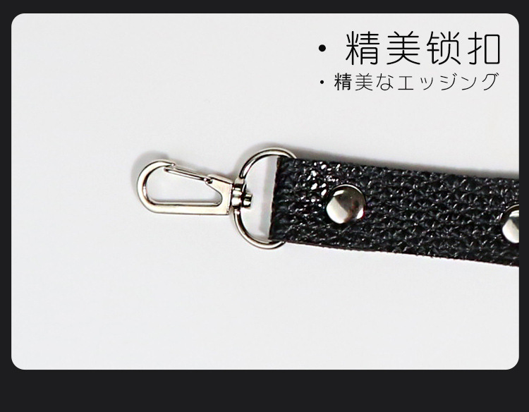 Jiuai SM Restraint Set with Neck Collar, Ankle Cuffs and Bracelet in Black Plush PU Leather — detail image 6