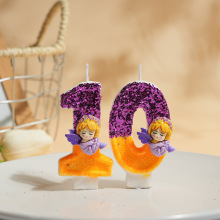 跨境亚马逊可爱天使数字蜡烛0-9女孩diy手工儿童周岁生日蜡烛装饰